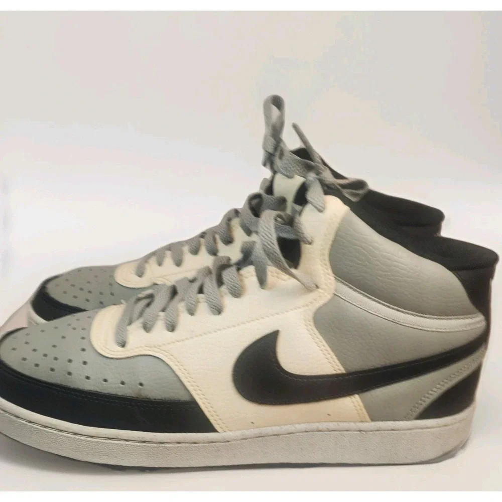 Men's Nike Court Vision Mid NN Lt Smoke Grey/Black-Sail Size‎ 9 Basketball
